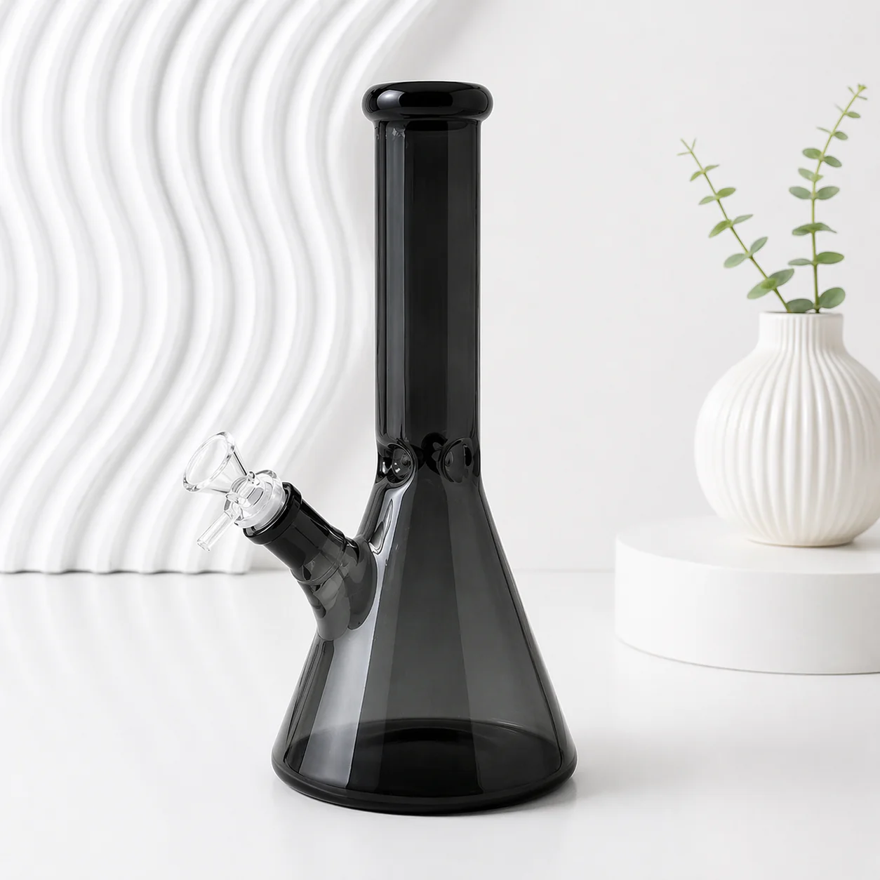 10” Translucent Black Beaker Bong - Image 3