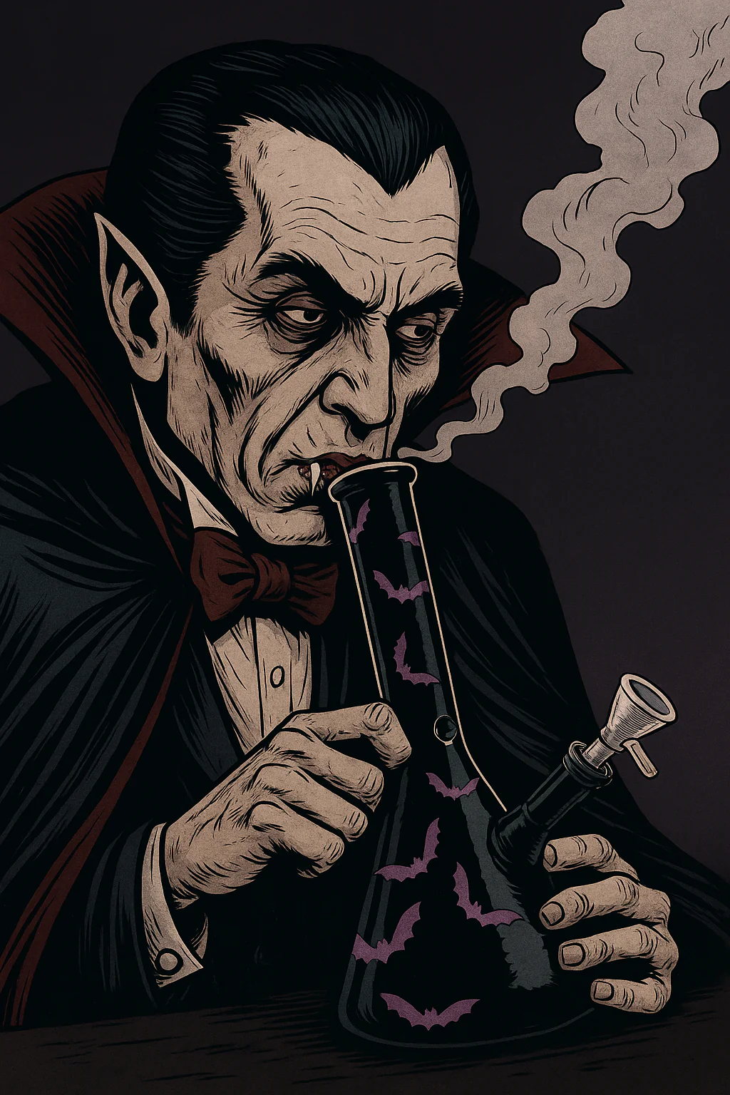 10” Purple Bat Beaker Bong - Image 6